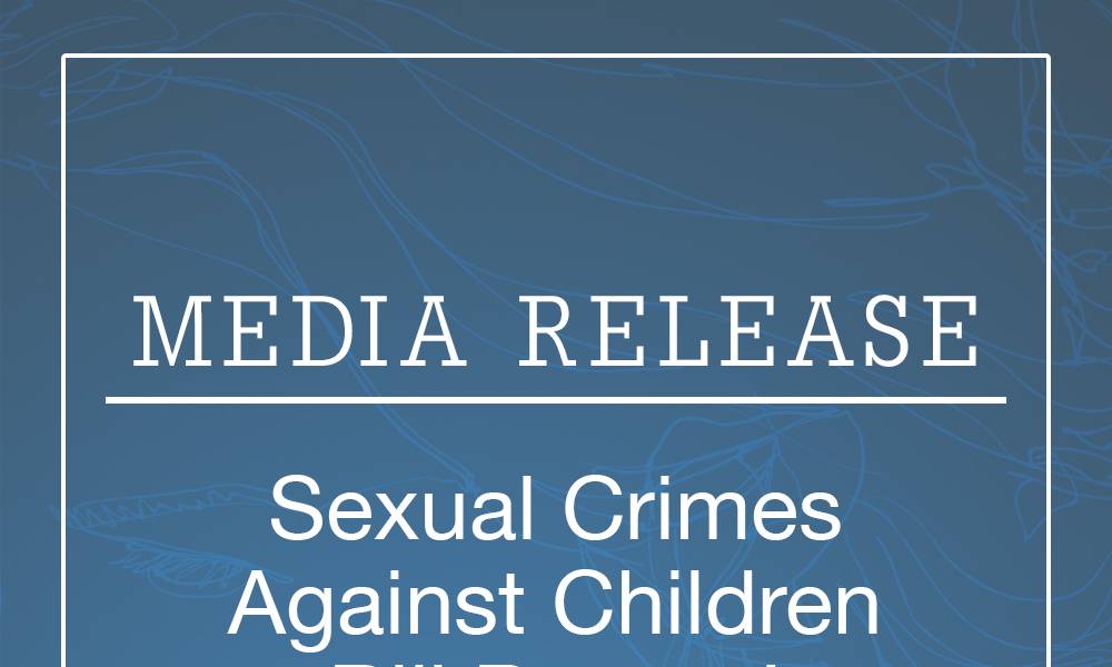 Article image for MEDIA RELEASE: SEXUAL CRIMES AGAINST CHILDREN PASSES