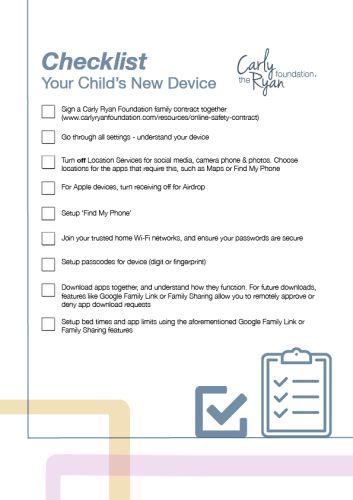 New Device Checklist | The Carly Ryan Foundation