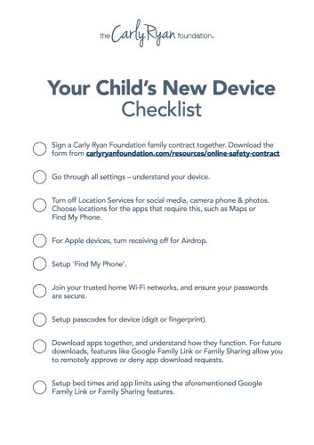 New Device Checklist