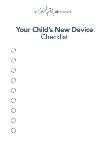 New Device Checklist BLANK